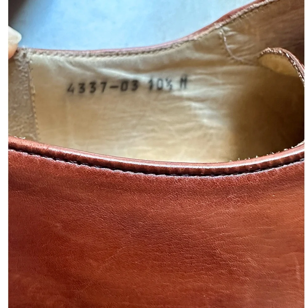 Vito Rufolo Cognac Brown Oxfords‎ Leather Loafers Shoes Made in Italy Mens 10.5